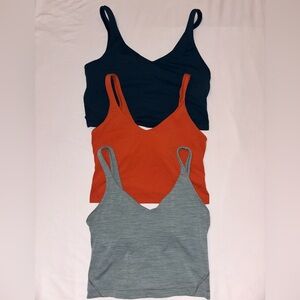 lululemon athletica Navy, Orange, Gray Cropped Tank Tops (Set of 3)